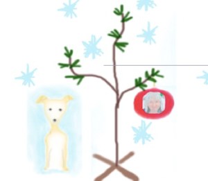 Merry Christmas!  This is my dog Lexie sitting next to my Charlie Brown Christmas tree.
